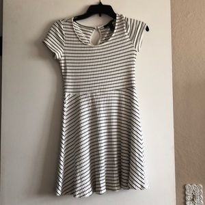 Black and white striped dress